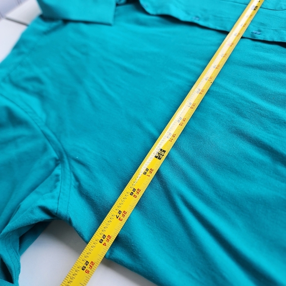 Omega Italy Men's Premium Designer Long Sleeve Teal Turquoise Dress Shirt 2XL - Picture 5 of 8